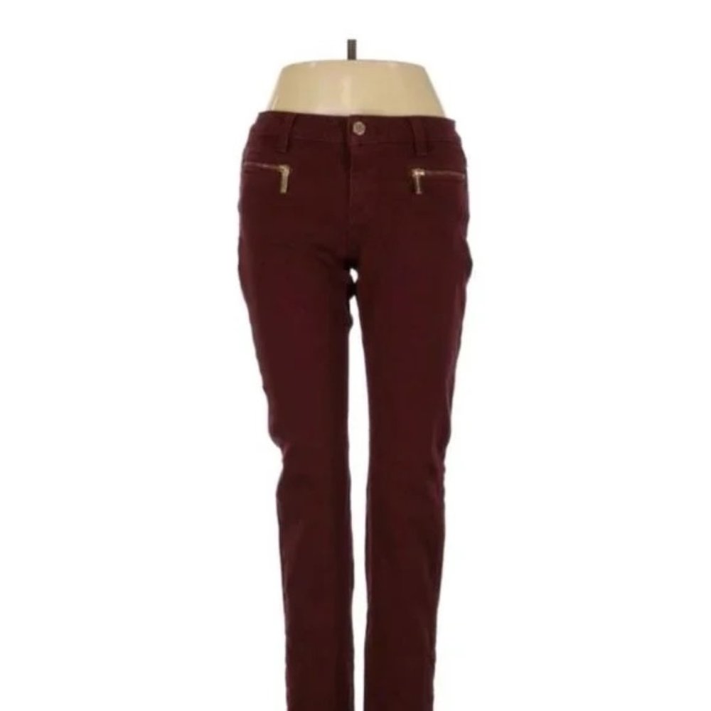 MICHAEL Michael Kors Women's Size 2 Burgundy Maroon Red Purple High Rise Jeans